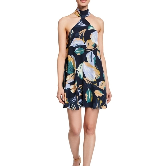 Amanda Uprichard "Queens" Tropical Halter Dress - Picture 1 of 9